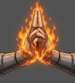 Illustration of the Fire hand sign