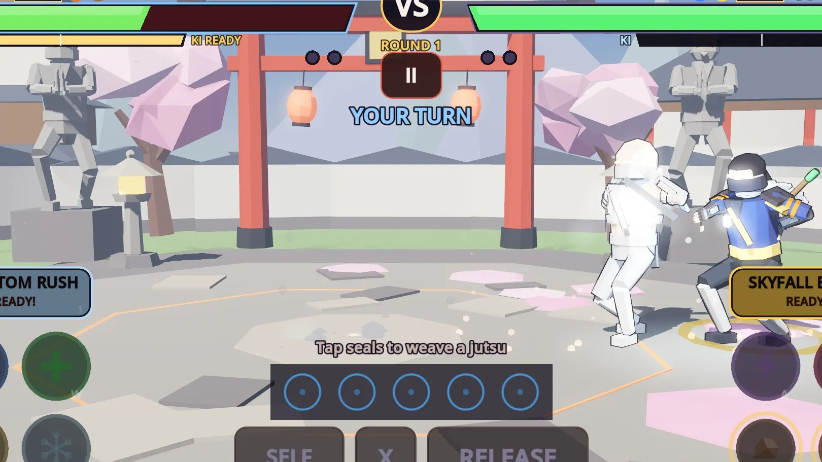 Kaito vanishes in smoke and strikes the rival from every side